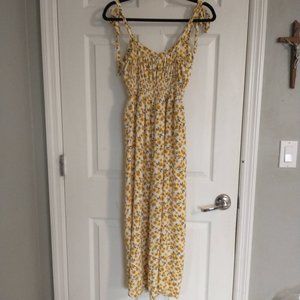yellow floral jumpsuit